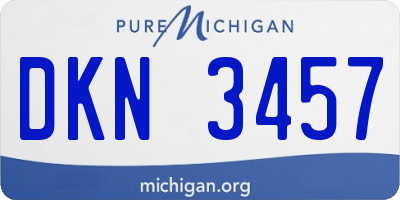 MI license plate DKN3457