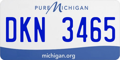 MI license plate DKN3465