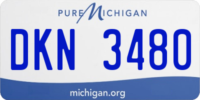 MI license plate DKN3480