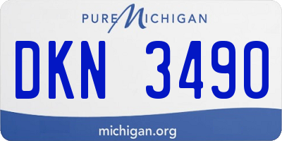 MI license plate DKN3490