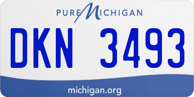 MI license plate DKN3493