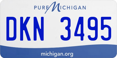 MI license plate DKN3495