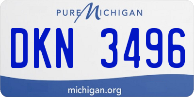 MI license plate DKN3496