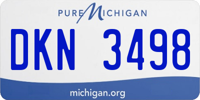 MI license plate DKN3498