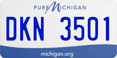 MI license plate DKN3501