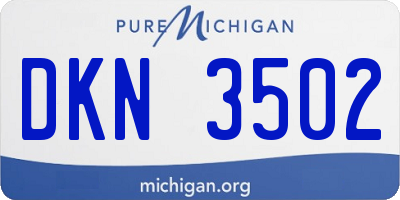 MI license plate DKN3502