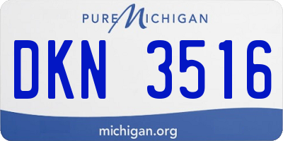 MI license plate DKN3516
