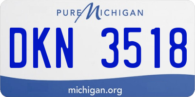 MI license plate DKN3518