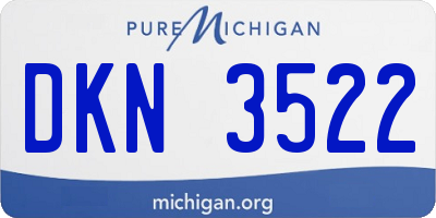 MI license plate DKN3522