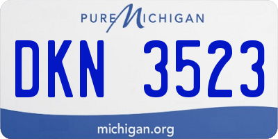 MI license plate DKN3523