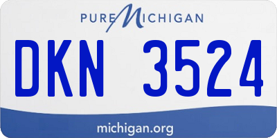 MI license plate DKN3524