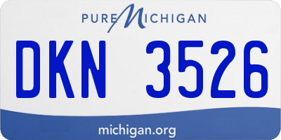 MI license plate DKN3526