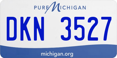 MI license plate DKN3527