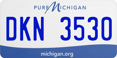 MI license plate DKN3530