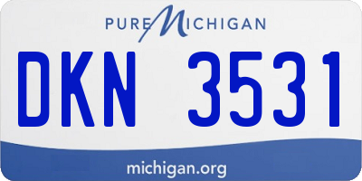 MI license plate DKN3531