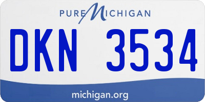 MI license plate DKN3534