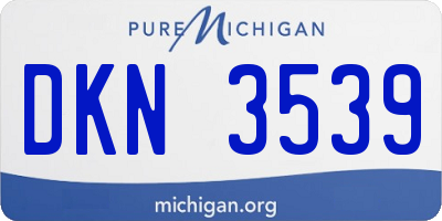 MI license plate DKN3539
