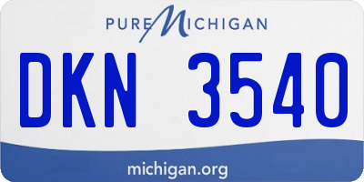 MI license plate DKN3540