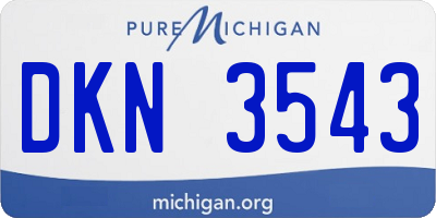 MI license plate DKN3543