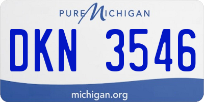 MI license plate DKN3546