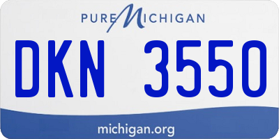 MI license plate DKN3550