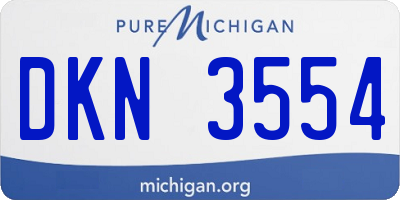 MI license plate DKN3554