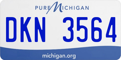 MI license plate DKN3564