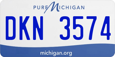 MI license plate DKN3574