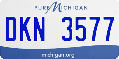 MI license plate DKN3577