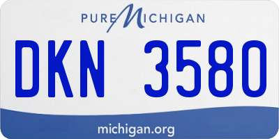MI license plate DKN3580