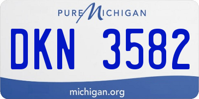 MI license plate DKN3582