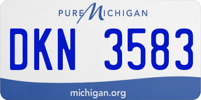MI license plate DKN3583