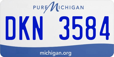 MI license plate DKN3584