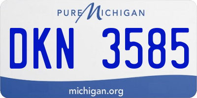 MI license plate DKN3585