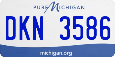 MI license plate DKN3586