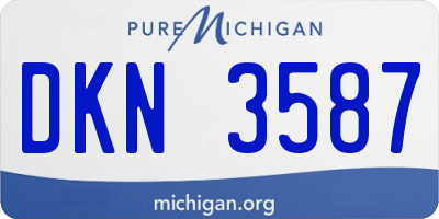 MI license plate DKN3587
