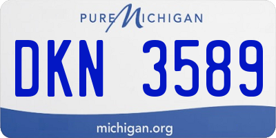 MI license plate DKN3589