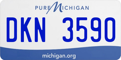 MI license plate DKN3590