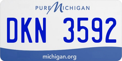 MI license plate DKN3592
