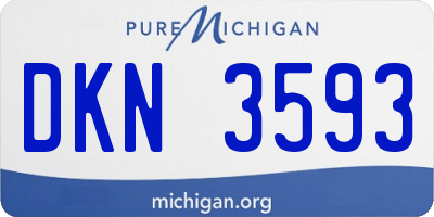 MI license plate DKN3593