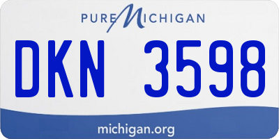 MI license plate DKN3598