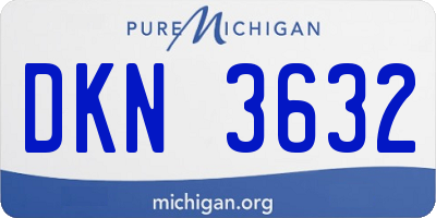 MI license plate DKN3632
