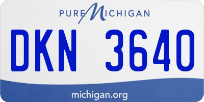 MI license plate DKN3640