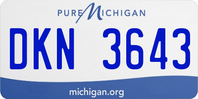 MI license plate DKN3643