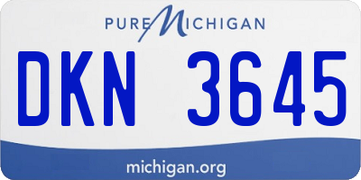 MI license plate DKN3645
