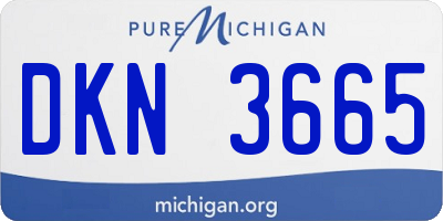 MI license plate DKN3665