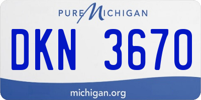 MI license plate DKN3670