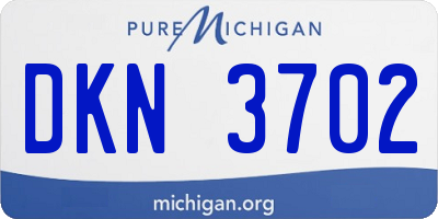 MI license plate DKN3702