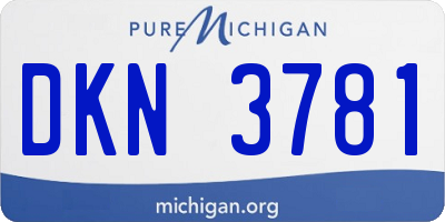 MI license plate DKN3781