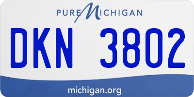 MI license plate DKN3802